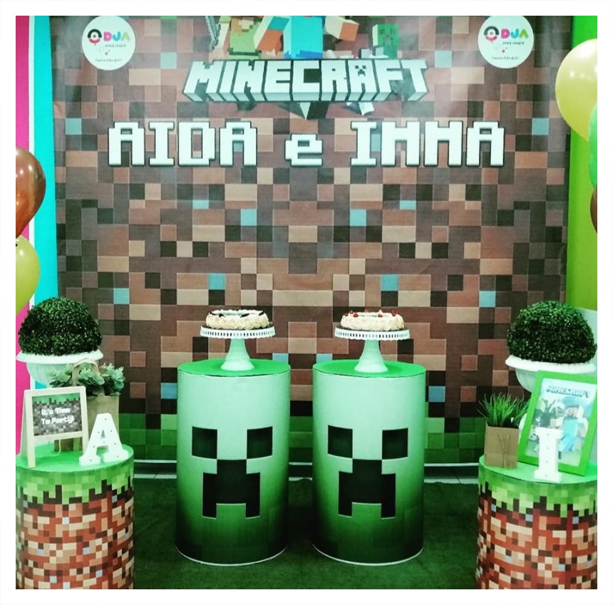 Compleanno Aida e Imma Tema Minecraft - Animazione Bambini