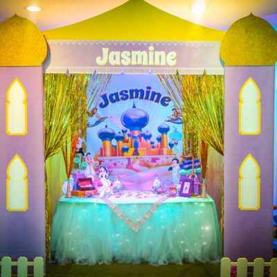 festa a tema jasmine allestimento tavolo
